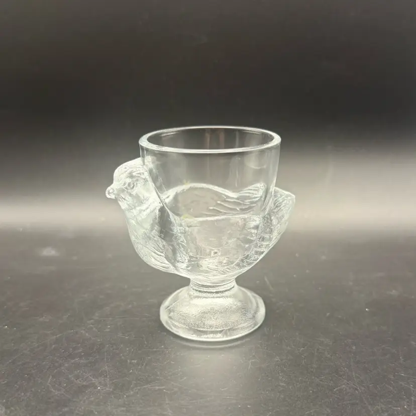 Vintage French Luminarc Chicken Egg Cup - 3in