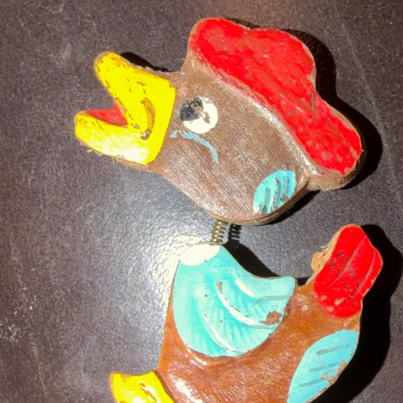 Duck Bobble Head Vintage Japan Brooch.