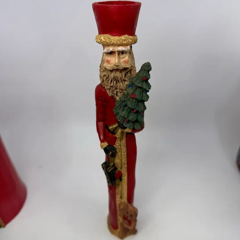 Slim Santa Claus Candle Holder 10”
