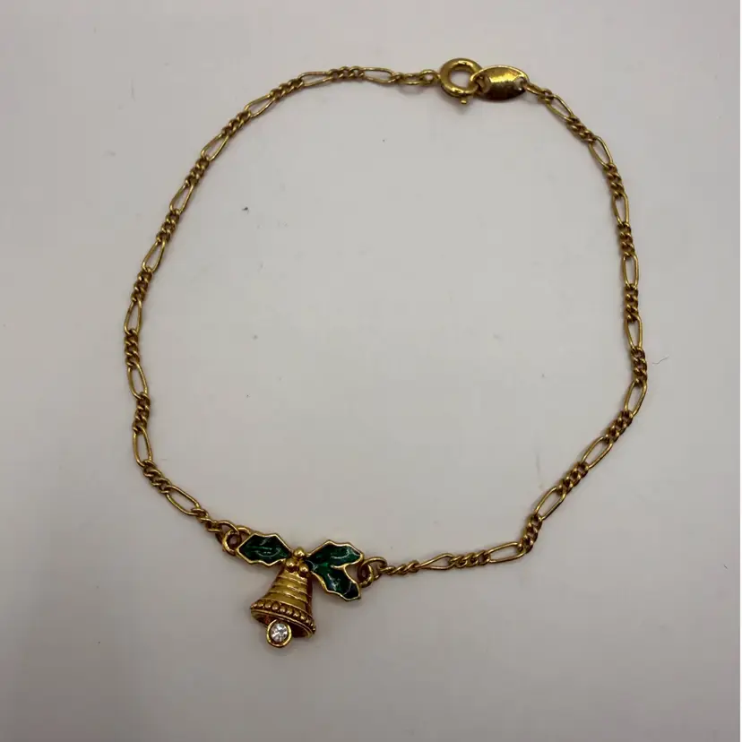 Avon Holly Bell Gold Tone Bracelet Anklet 8”