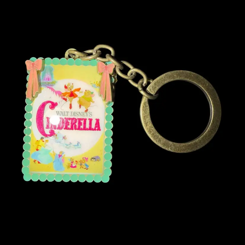 Loungefly Disney Cinderella Vintage Movie Poster Keychain Bronze Metal
