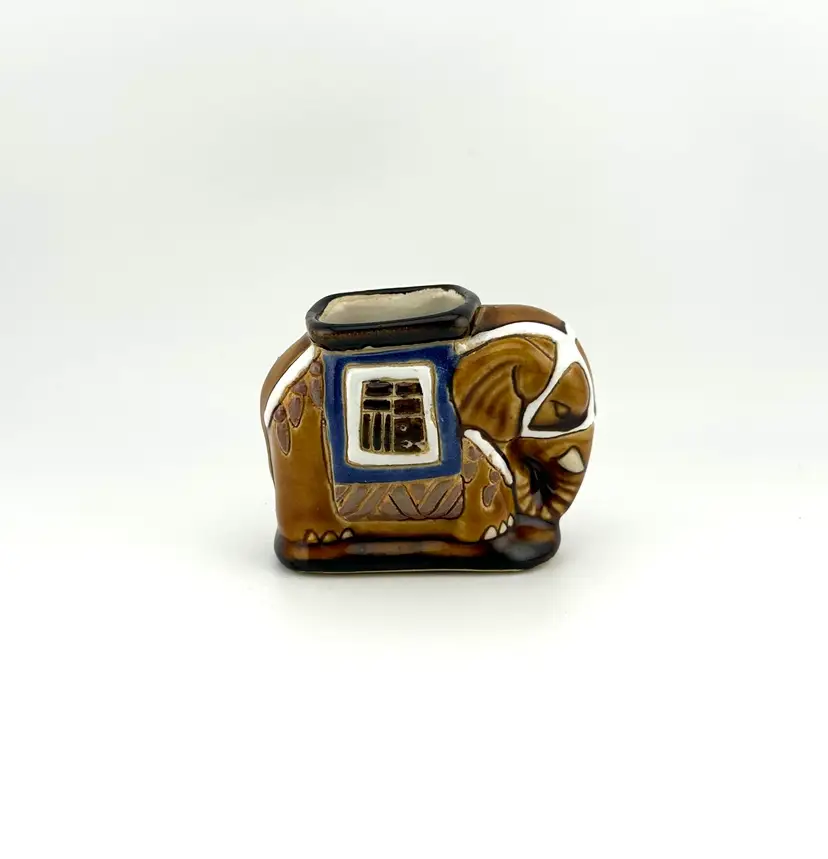 Vintage Chinese Ceramic Toothpick Holder 2.75”x 1.25”x 2.5”