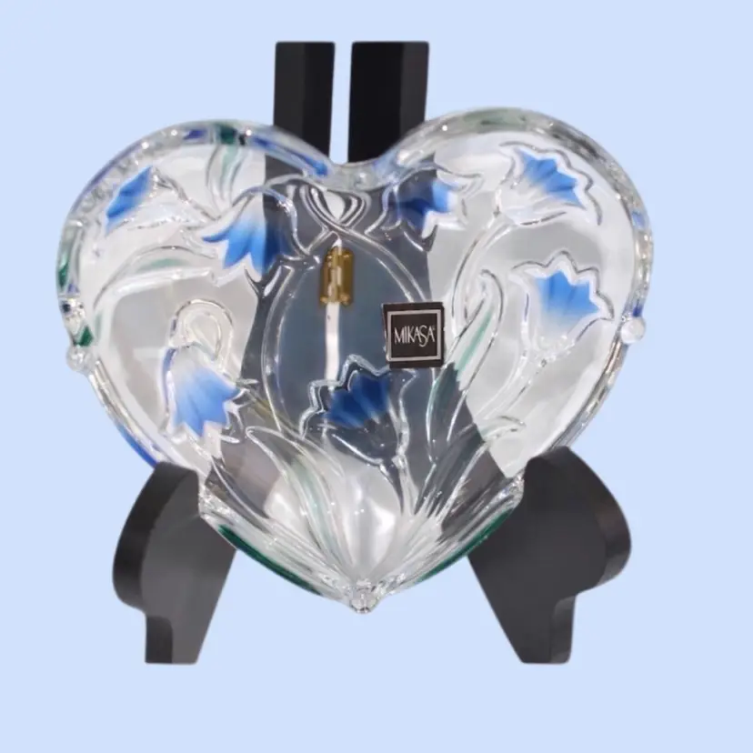 #171- Crystal Heart Trinket Dish By Walther Glass Company Germany For Mikasa  Beautiful Quality