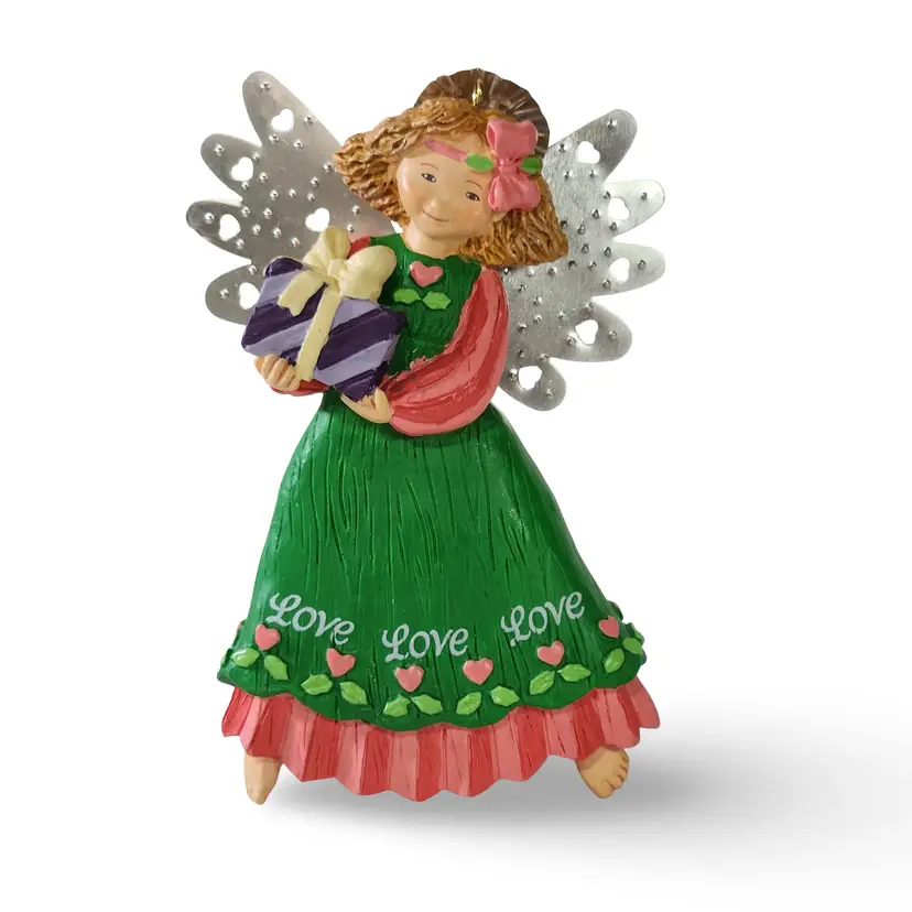 GIFT OF LOVE Angel Christmas Tree Ornament Vintage 1998 American Greetings Whimsical Decor