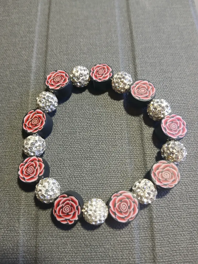 Frankies1ofakind pink rose and bling