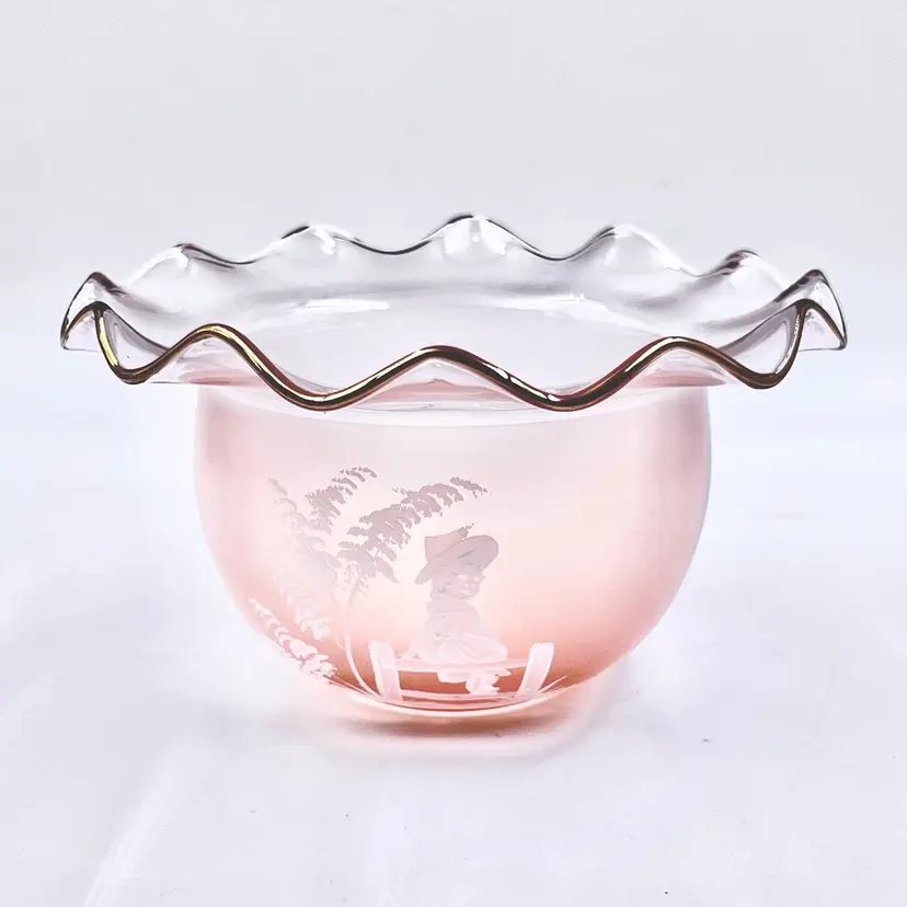 #051- Vintage Glass Bowl Candy Dish 1940-50s