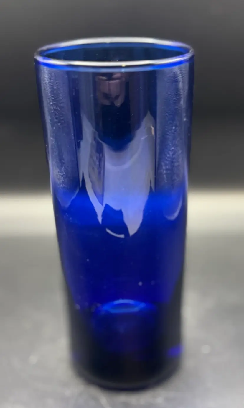 Handblown Cobalt Blue Glass Tumbler 6”