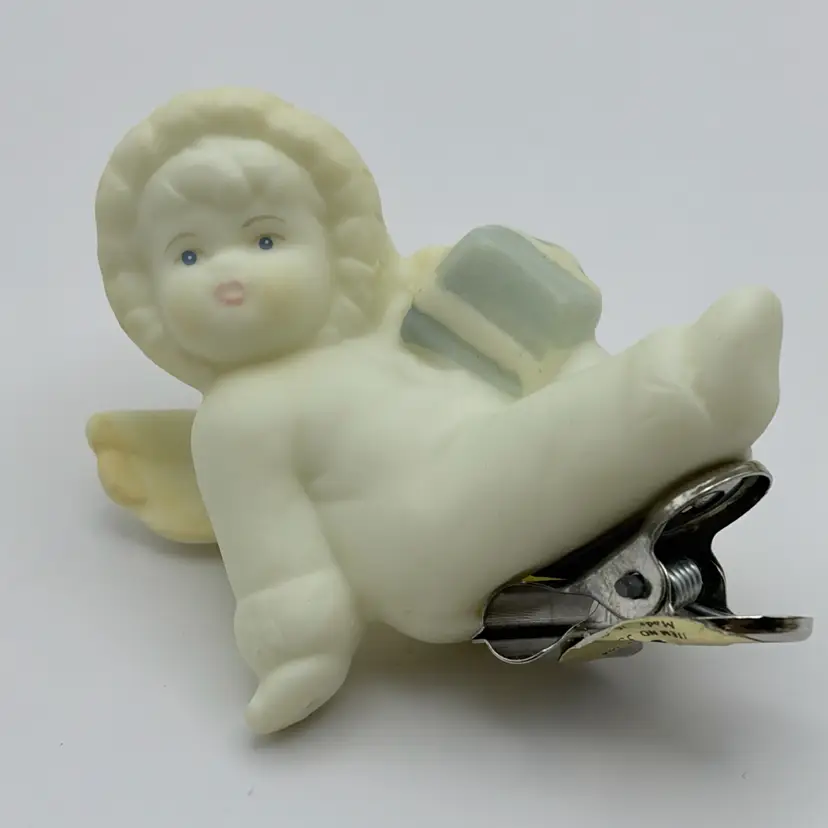 Vintage, Russ Berrie “Little Miracles" Porcelain Angel Clip-on Ornament