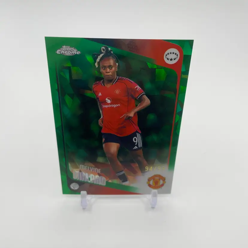 Melvine Malard - Green sapphire /99- Manchester United- 2025-26 TOPPS CHROME UEFA WOMEN'S SAPPHIRE- Soccer card