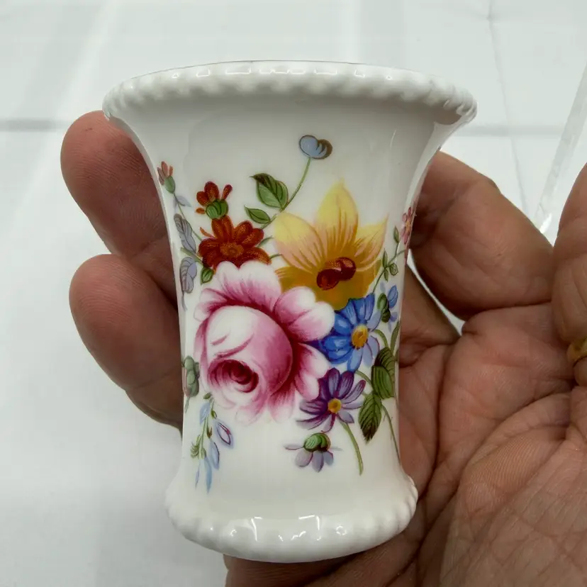 Royal Crown Derby DERBY POSIES, Small Vase/Toothpick Holder, Bone China, England