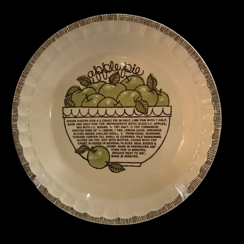 Vintage 1983 Royal China Jeannette Country Harvest Ironstone Apple Pie Plate 2”x 11”