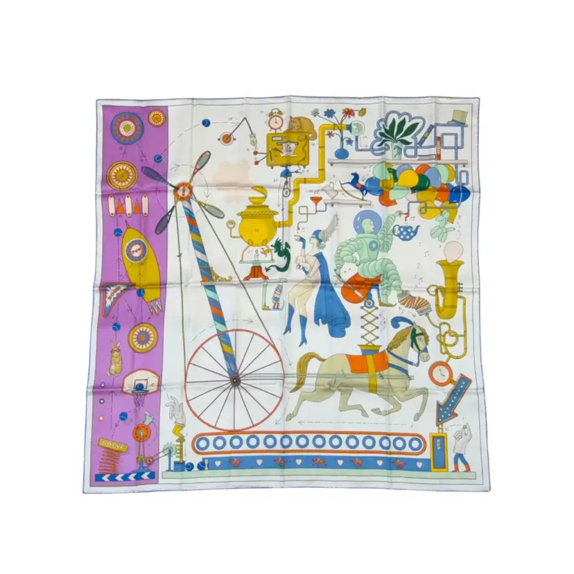Hermes Silk Tea For Two Scarf 90
