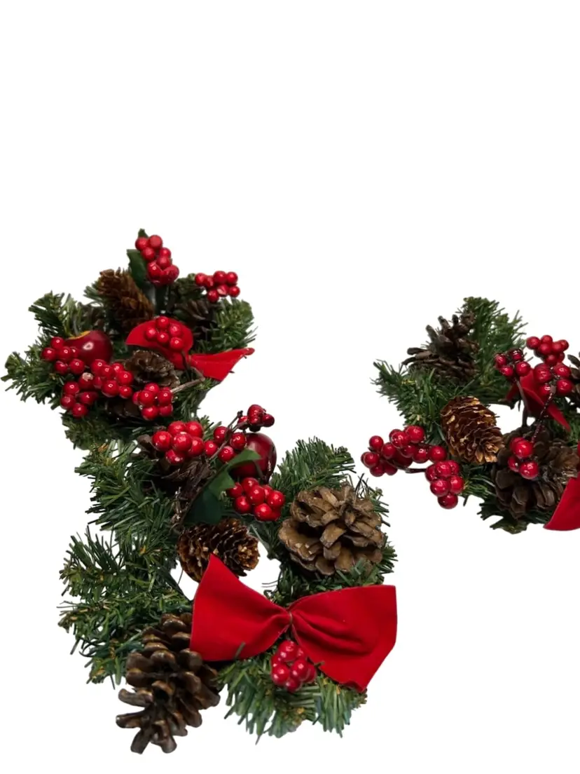 Set Of 3 2 1/2 Ring Size / Total Size 5 1/2” Christmas Decor Rings