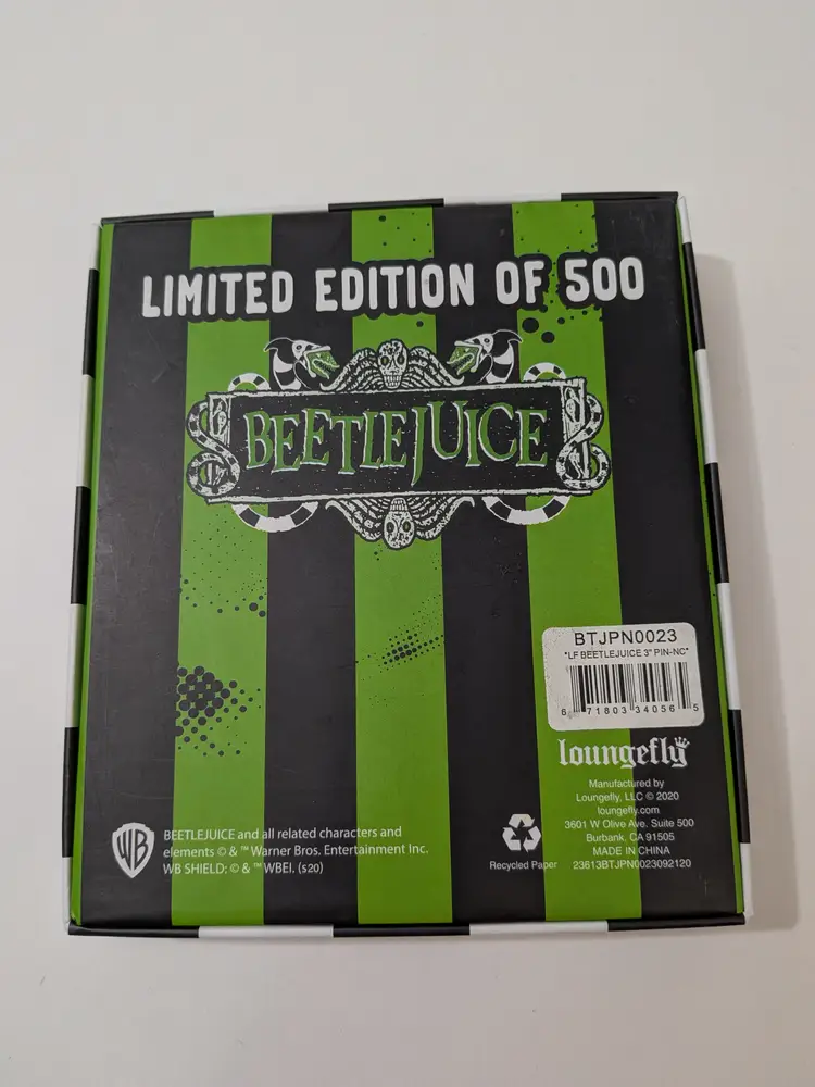 Beetlejuice Sliding Enamel Pin (New)
