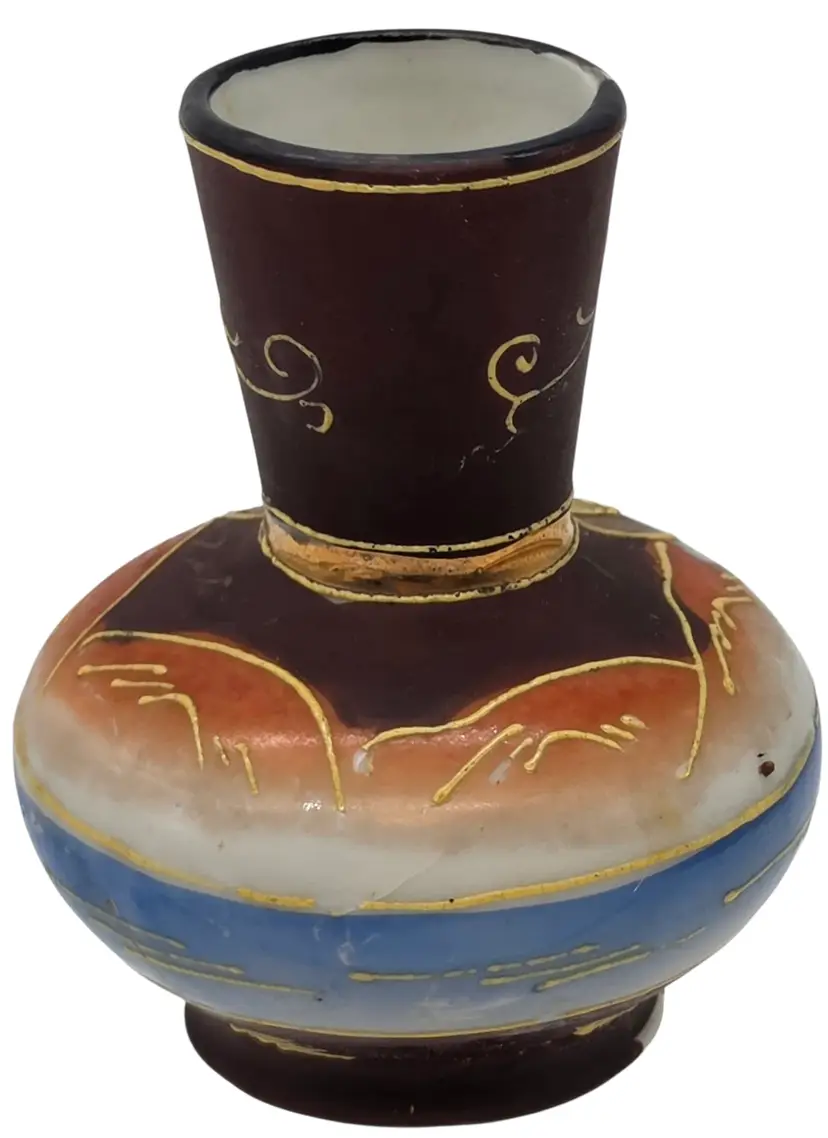 VINTAGE JAPANESE SATSUMA MORIAGE MINIATURE VASE