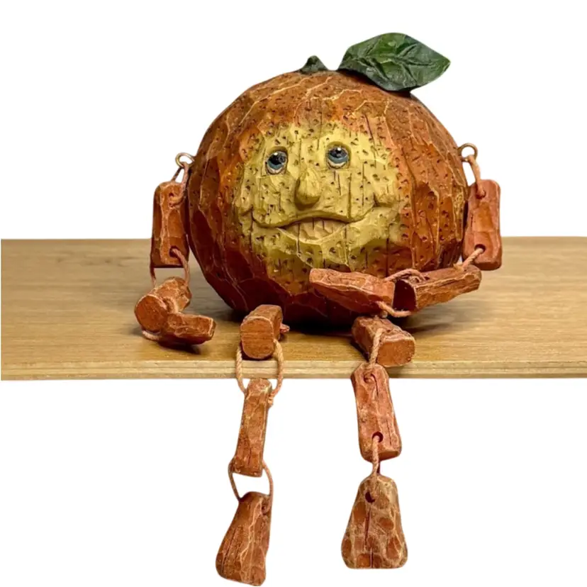 Vintage Anthropomorphic Orange Shelf Sitter Fruit Figurine Decor
2-3/4” T x 3” L x 3” W