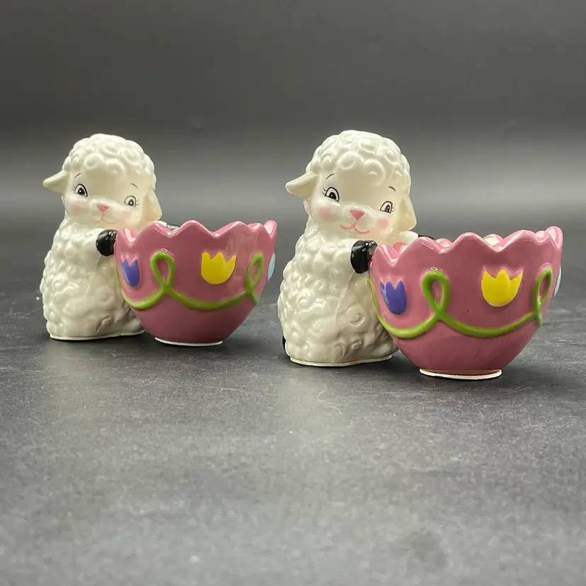 Celebrations by Radko Sheep Lamb Easter Egg Holders Set of 2 Holiday Decor