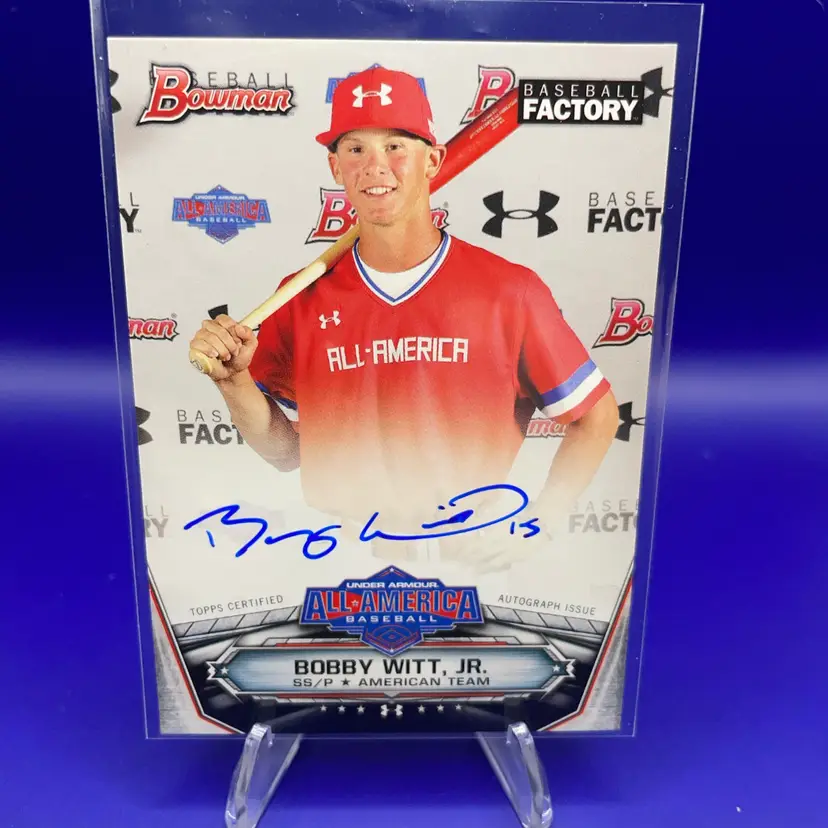 Bobby Witt Jr Royals Auto 2017 Bowman Draft Under Armour All-America