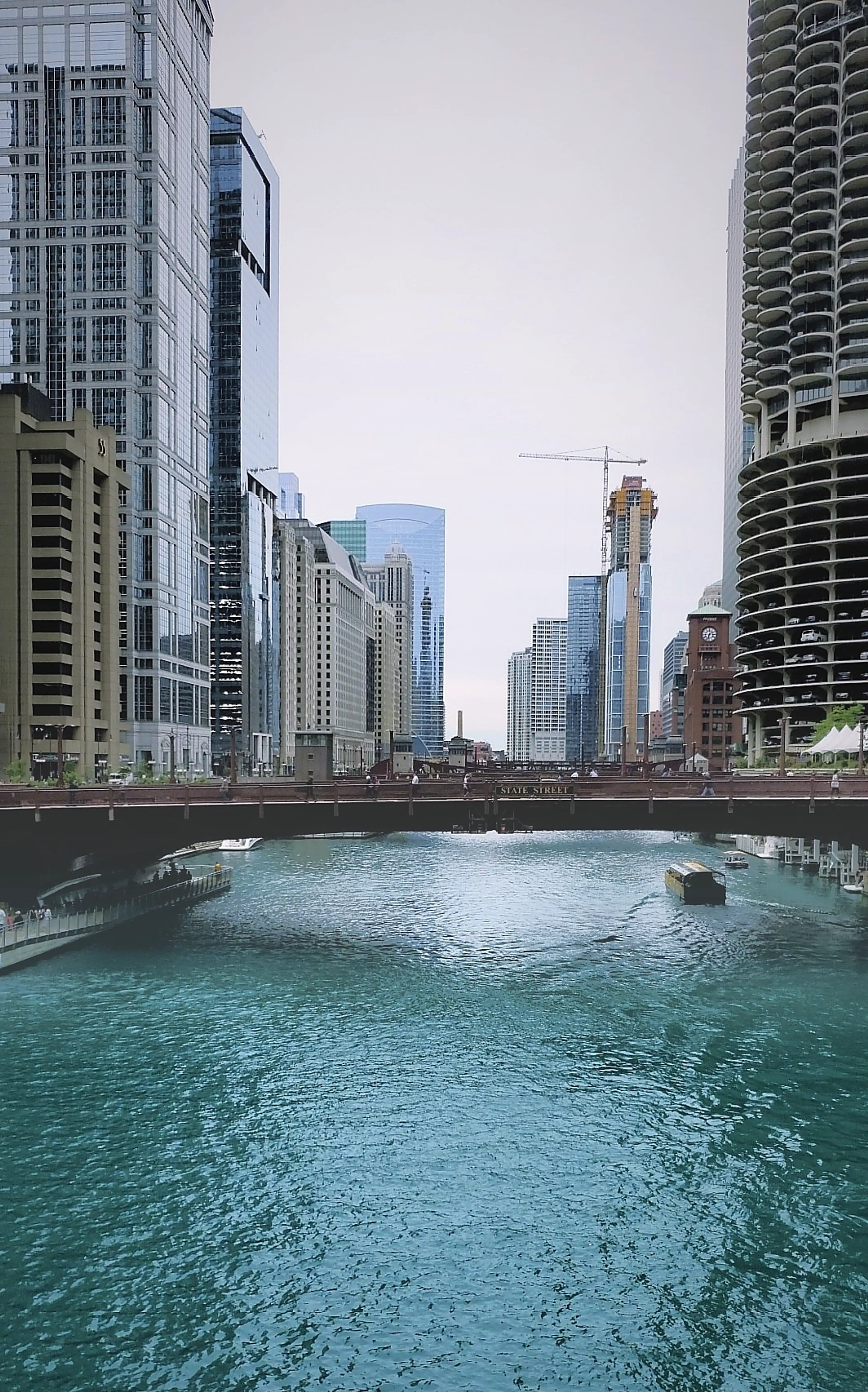 City skyline with river