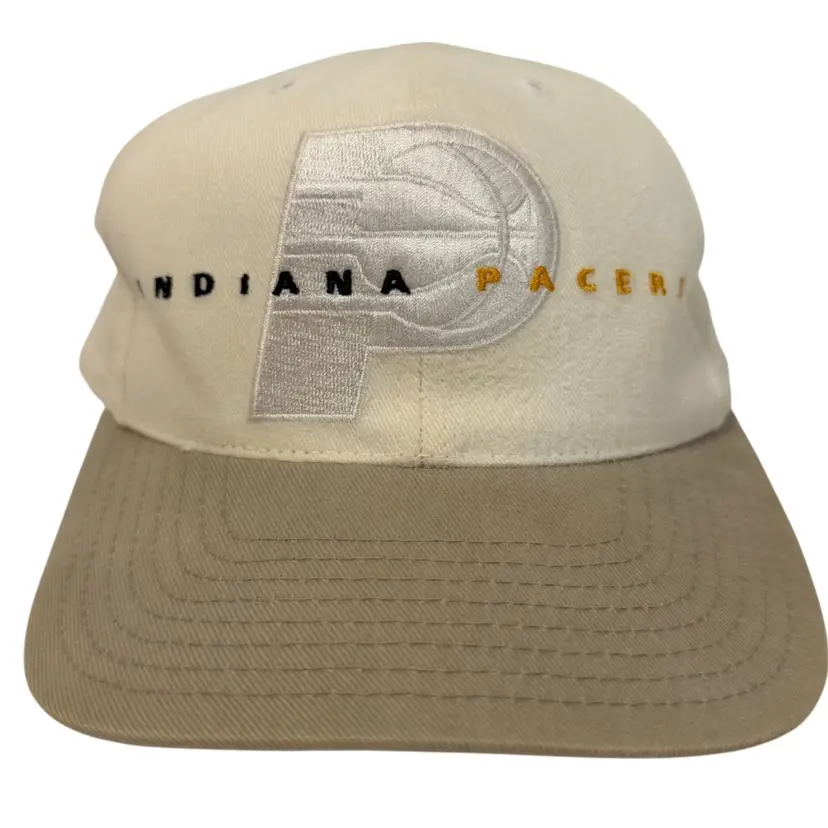 Vintage 1990’s Indiana Pacers Cream Two Tone Adjustable Hat by American Needle