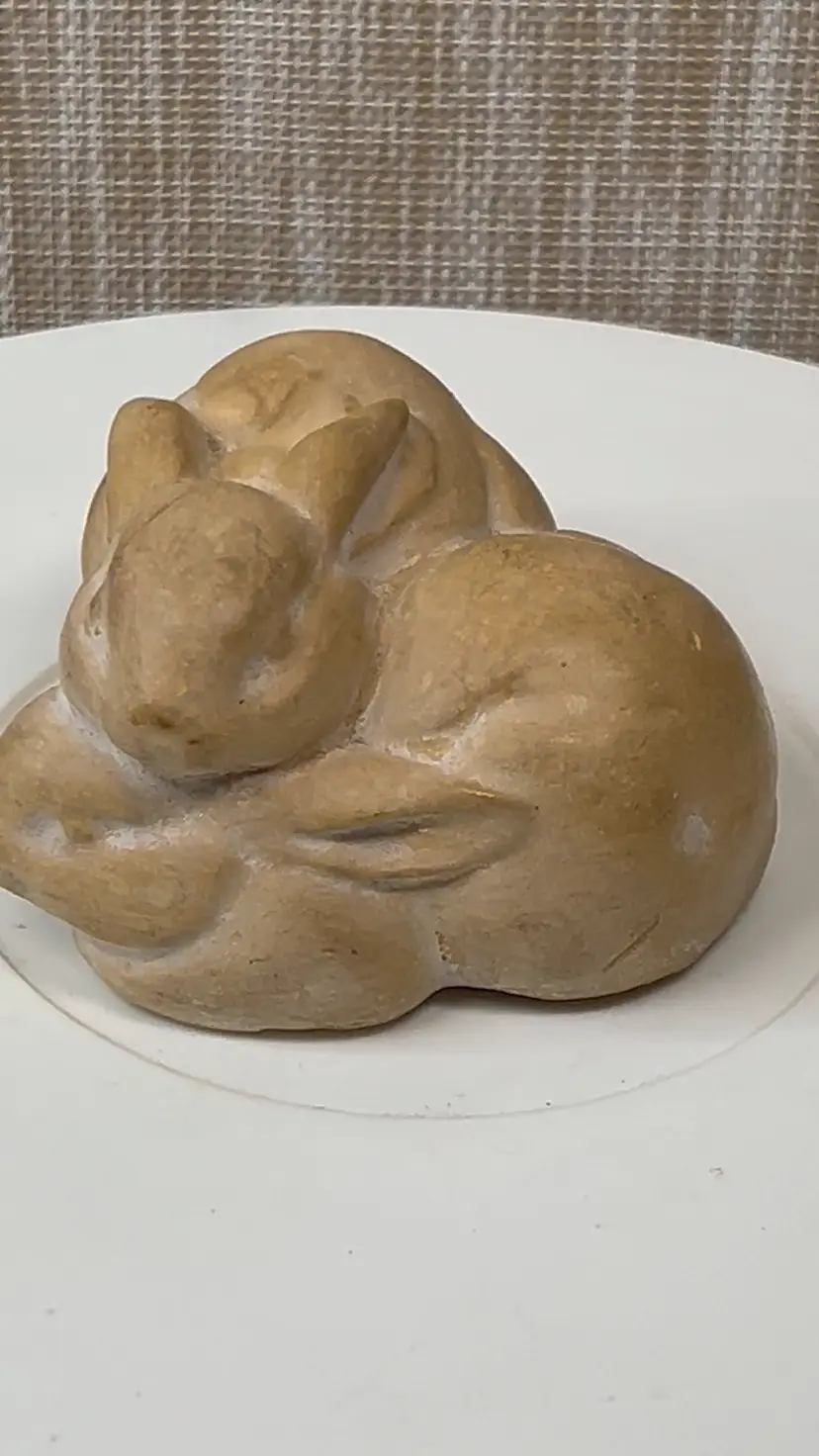 010 Stone / Composite Snuggling Bunnies Figurine 3.75" X 3.5" X 1.75"