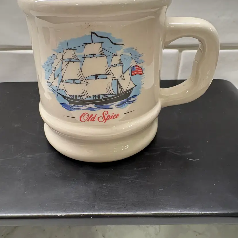 Vtg Old Spice Shaving Mug Ship Grand Turk Salem 1786 Stars & Stripes Shulton