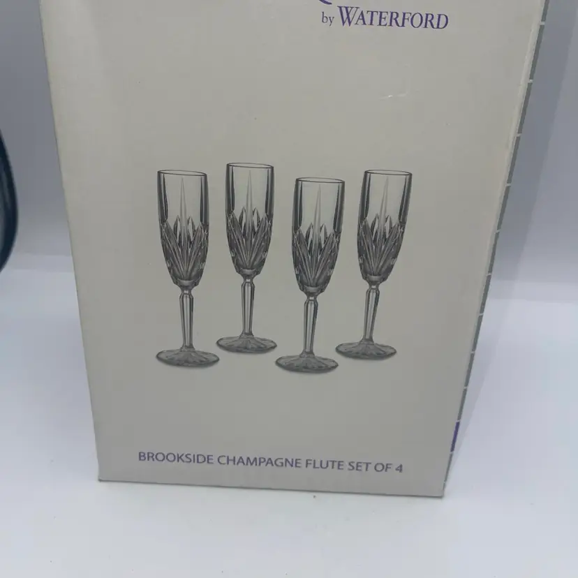 Marquis By Waterford Crystal Brookside 9” Champagne Flutes Set Of 4