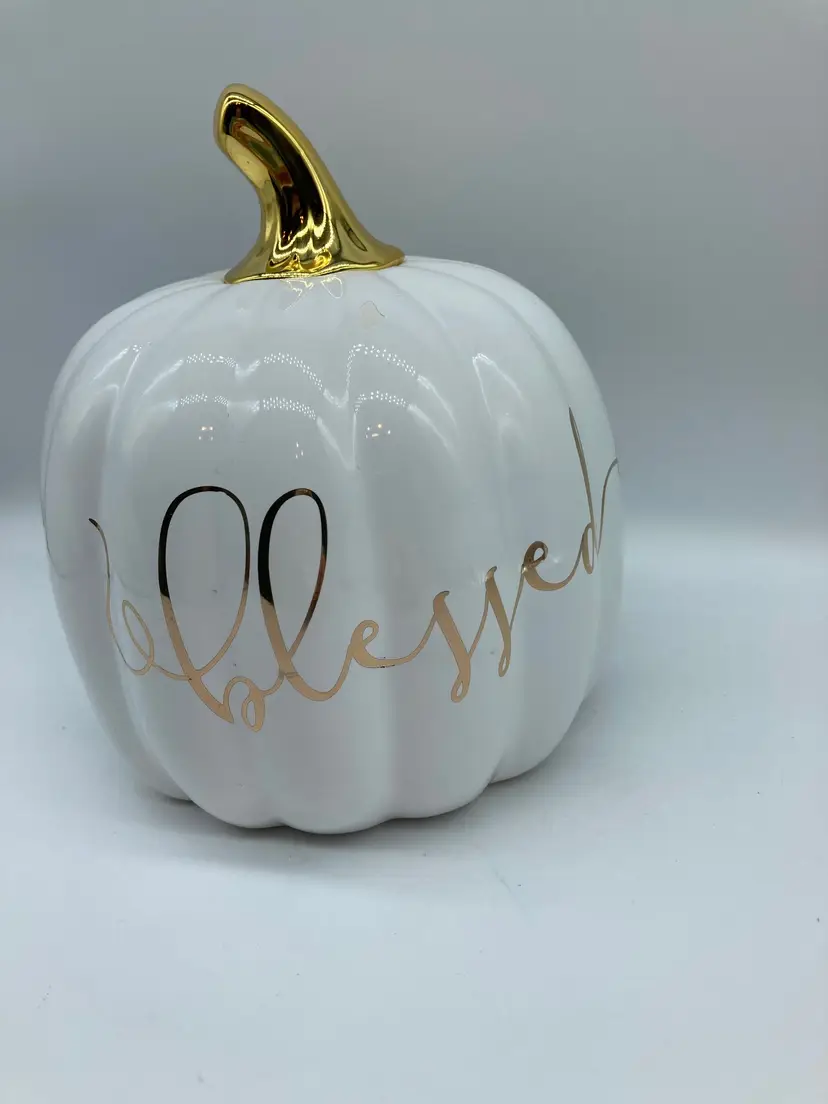 'Blessed' Ceramic Pumpkin *