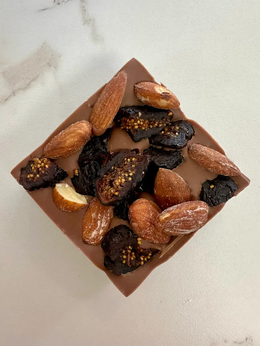 FIG + ALMOND Chomp Monster Bar - MILK Chocolate - Candy Dish Confections