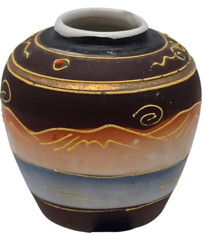 VINTAGE JAPANESE SATSUMA MORIAGE MINIATURE VASE