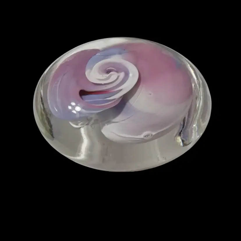 Vtg Jim Karg Pastels Paperweight Art Glass