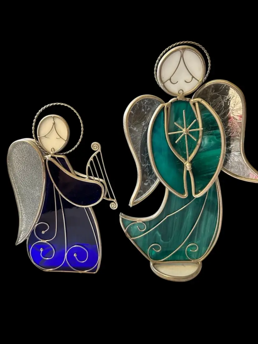 Stained Glass Angel Figurines
