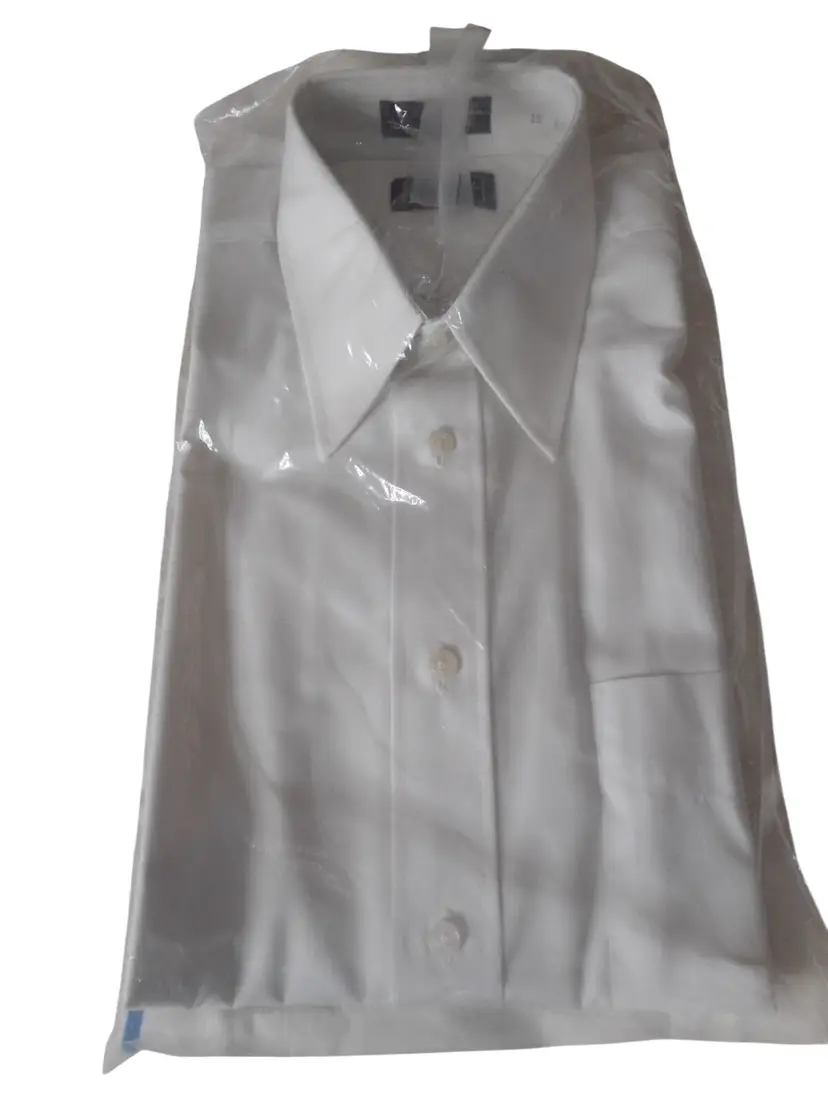 NWT NIB Vintage Mens Dress Shirt 15 / 33 long sleeve White Hathaway