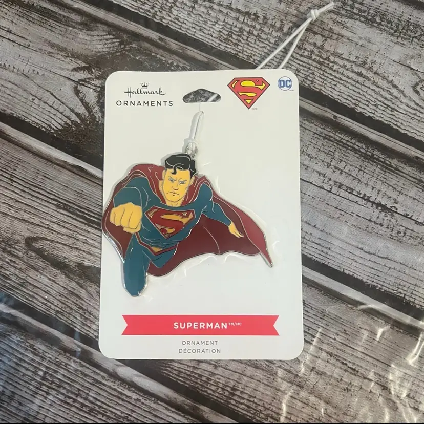 Hallmark DC Comics Superman Flat Metal Enamel Christmas Ornament