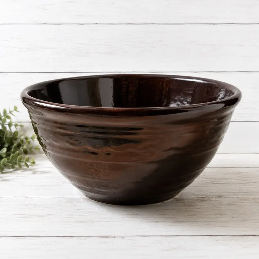 Vintage Marcrest Brown Stoneware Mixing Bowl