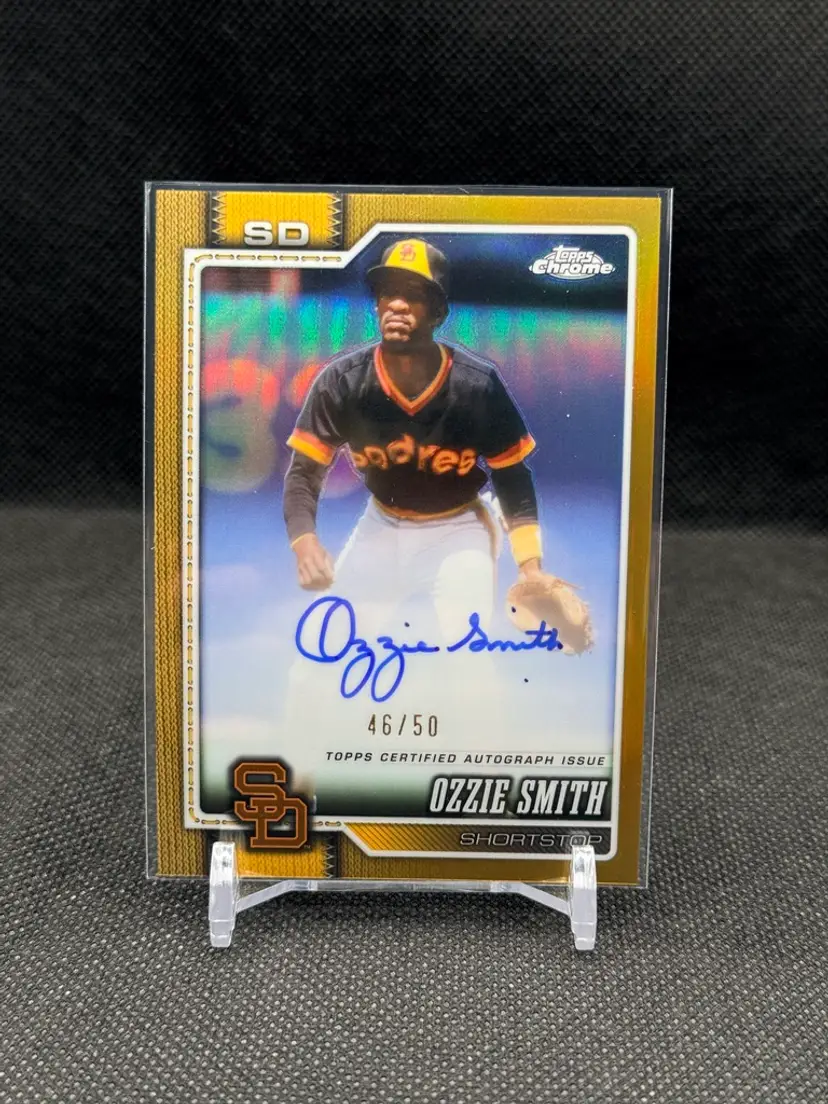 Ozzie Smith 2026 Topps Chrome Legends Autograph Padres Gold /50