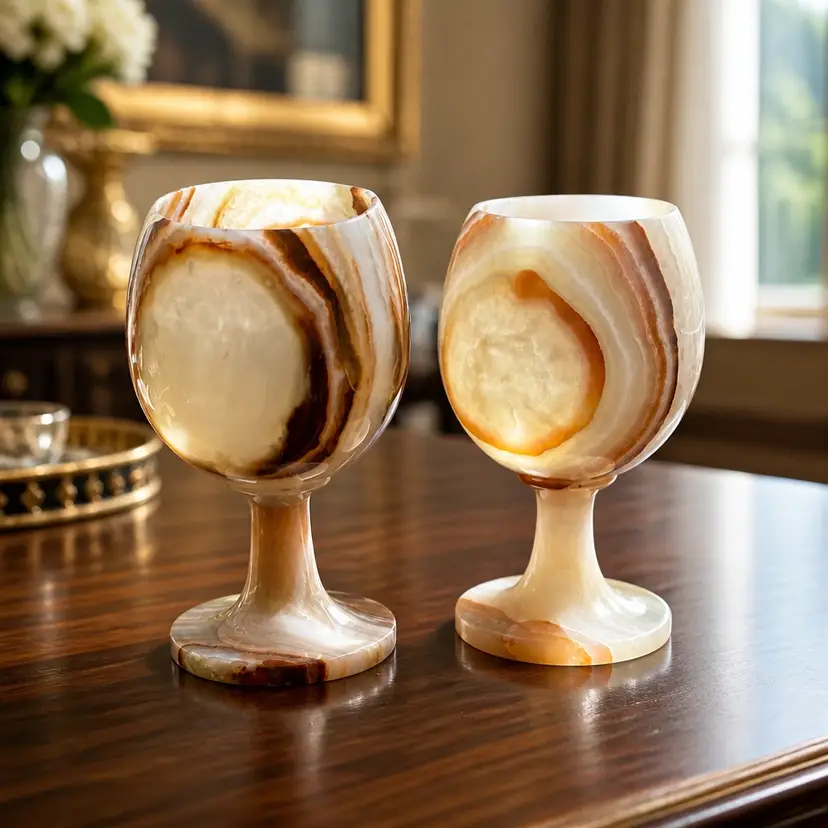Set of 6 Onyx Goblets