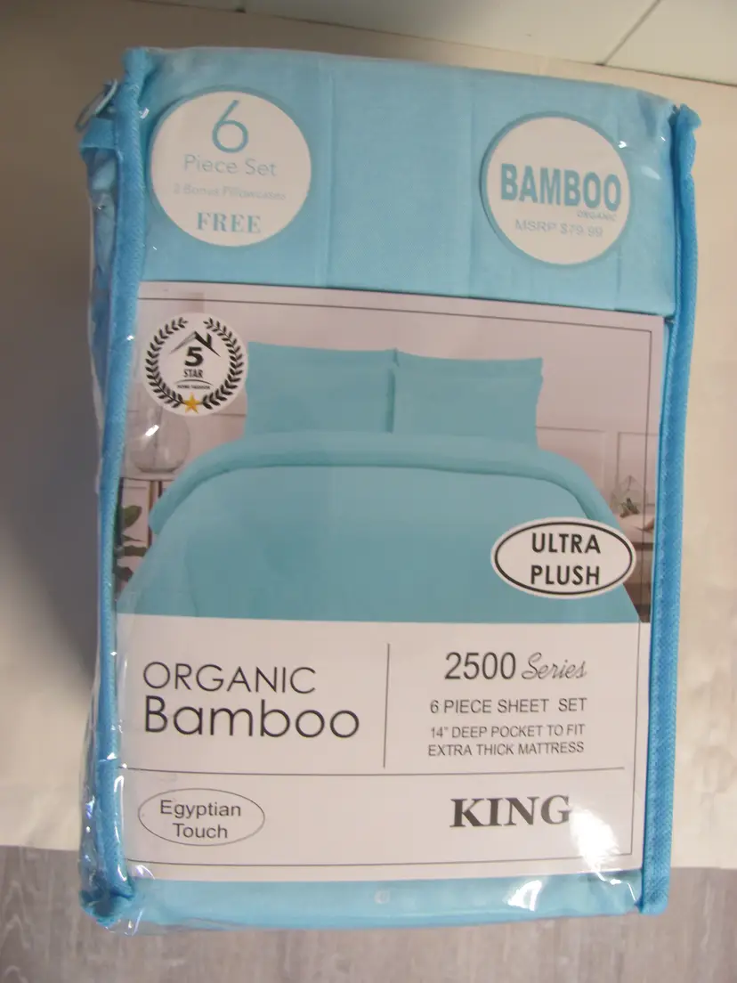 ORGANIC BAMBOO KING SIZE SHEET SET NWT