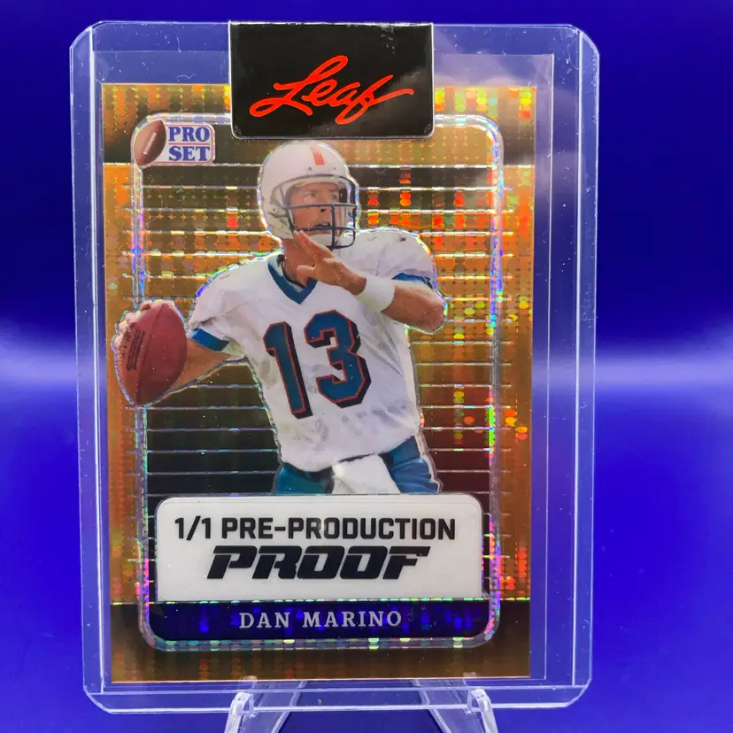 Dan Marino 2023 Leaf Pro Set 1/1 Pre-Production Proof Gold Miami Dolphins