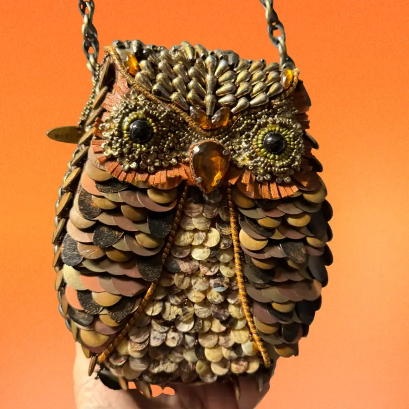 Mary Frances Owl Handbag “What A Hoot” Beaded Jewels Crossbody Retired Bag Purse