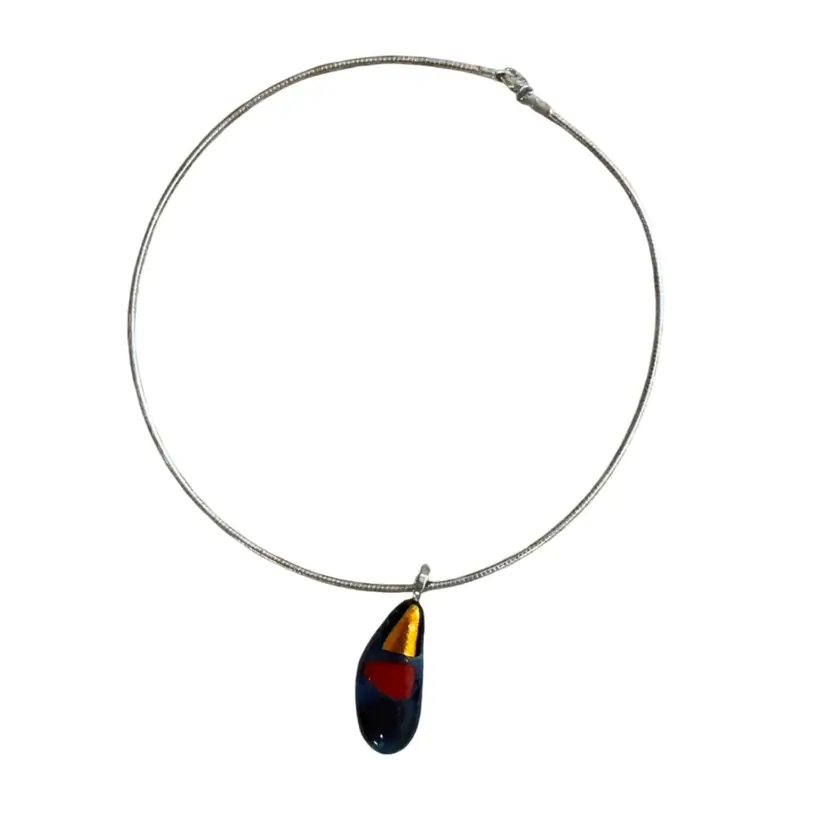 Dichroic Glass Pendant Necklace