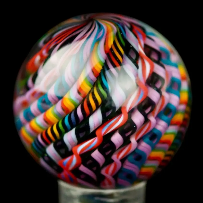 Bryan Trillas Glass Orb Filigree Cane UV