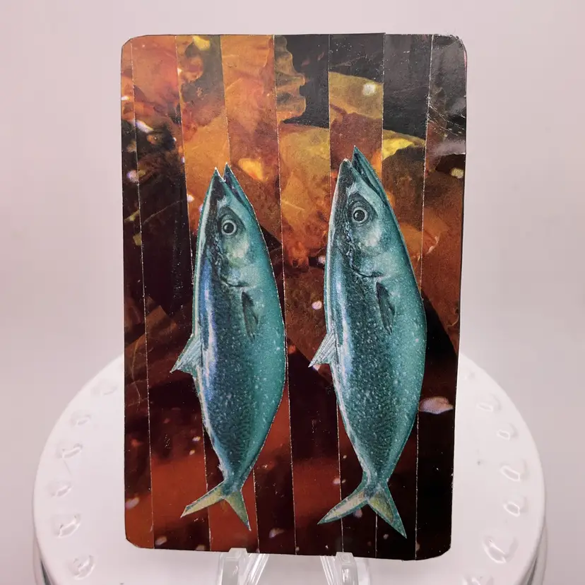Made by Me! Mini Collage "Sushi with Seaweed" on a Playing Card