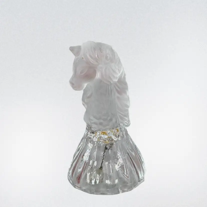 Frosted Glass Unicorn Bell | Fantasy Horse Figurine | Decorative Collectible Bell