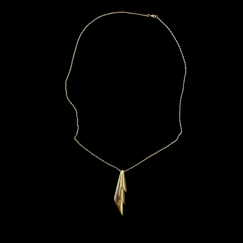 Monet Gold Tone Necklace & Pendant 25 1/2 Inches Pendant 2 Inches
