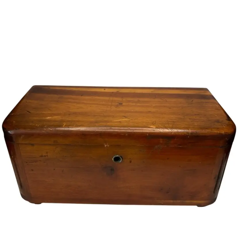 Older Cedar Lane Footed Jewelry Box No Key 4x4x8 1/2