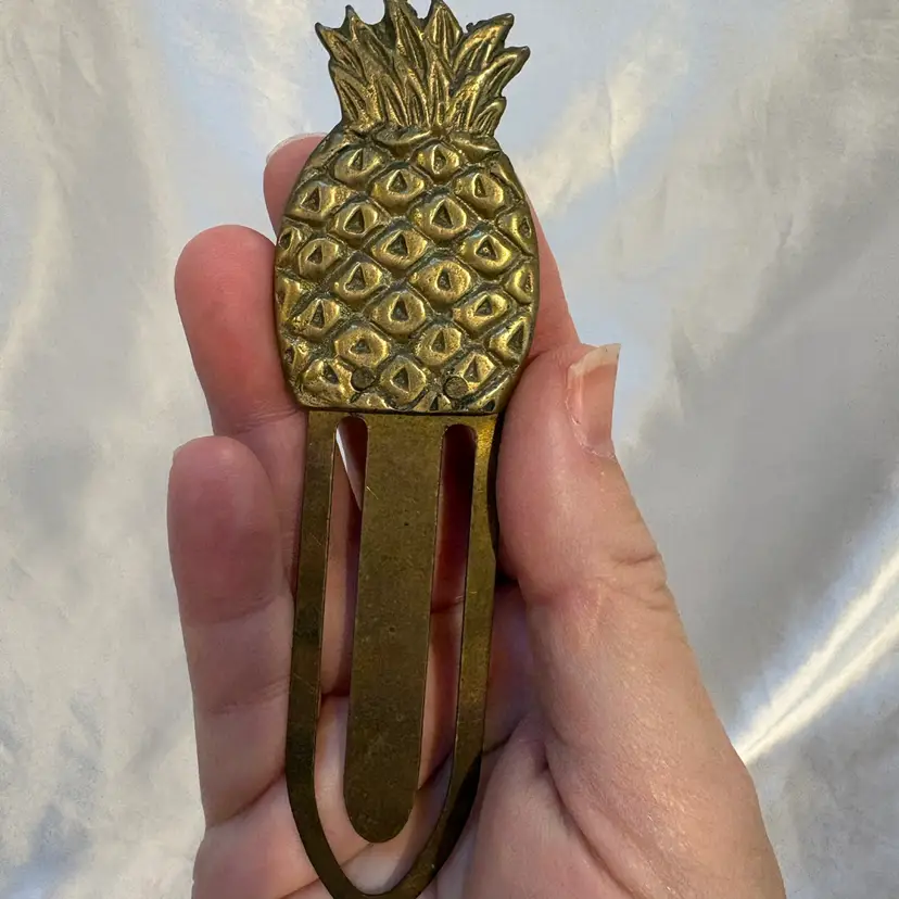Brass Pineapple Paper clip bookmark