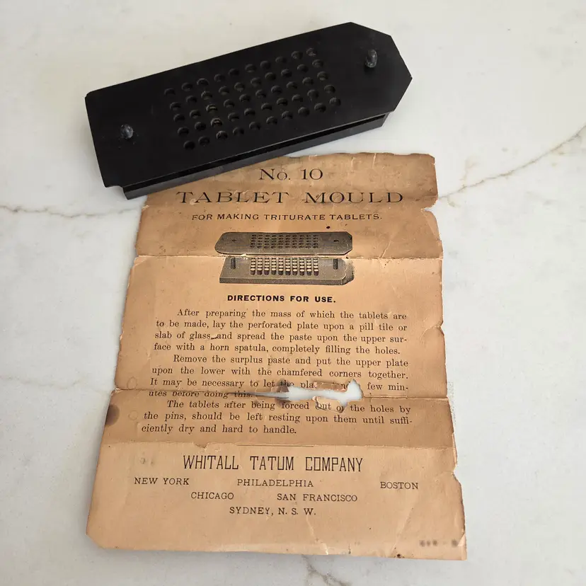 Antique Apothecary Whitall Tatum Company Triturate Tablet Pill Mold