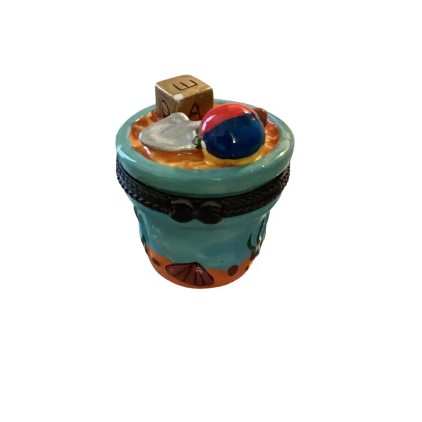 Sand Pail Porcelain Trinket Box