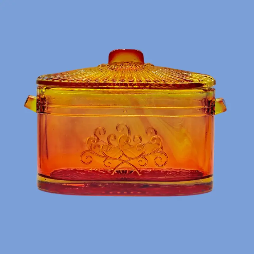 #197- Lidded Condiment Sugar Dish Container Spoon Slot UV Reactive